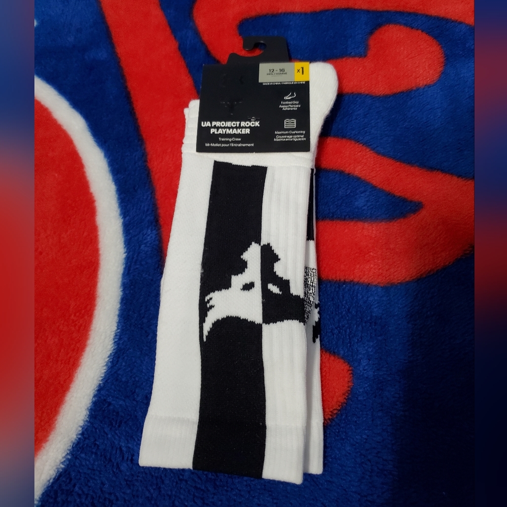 UA Project Rock Playmaker Crew Socks Sz XL